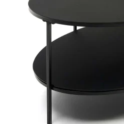 Wohnen Ovaler Sofatisch aus Glas und Metall - Calama