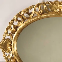 Wohnen Ovaler Spiegel mit goldenem Rahmen - Carlenna