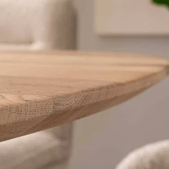 Wohnen Naturholzmöbel|Tische*Ovaler Wildeiche-Tisch mit weißem Spidergestell - French