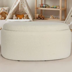 Wohnen Skandinavische Möbel|Sessel & Hocker*Ovaler XL Hocker mit Stauraum-Truhe - Barracin