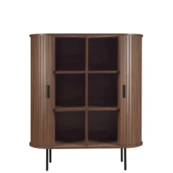 Wohnen Küchenschränke|Highboards*Ovales Highboard mit Schiebetüren - Arura