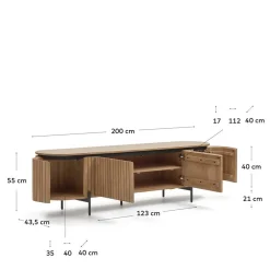 Wohnen Ovales TV Board 200x55x43 cm - Ilvenda