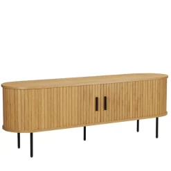 Wohnen Ovales TV-Board mit Schiebetüren - Barnetta