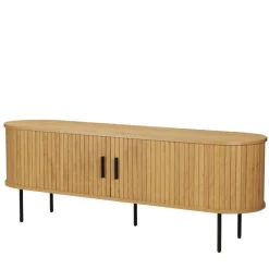 Wohnen Ovales TV-Board mit Schiebetüren - Barnetta