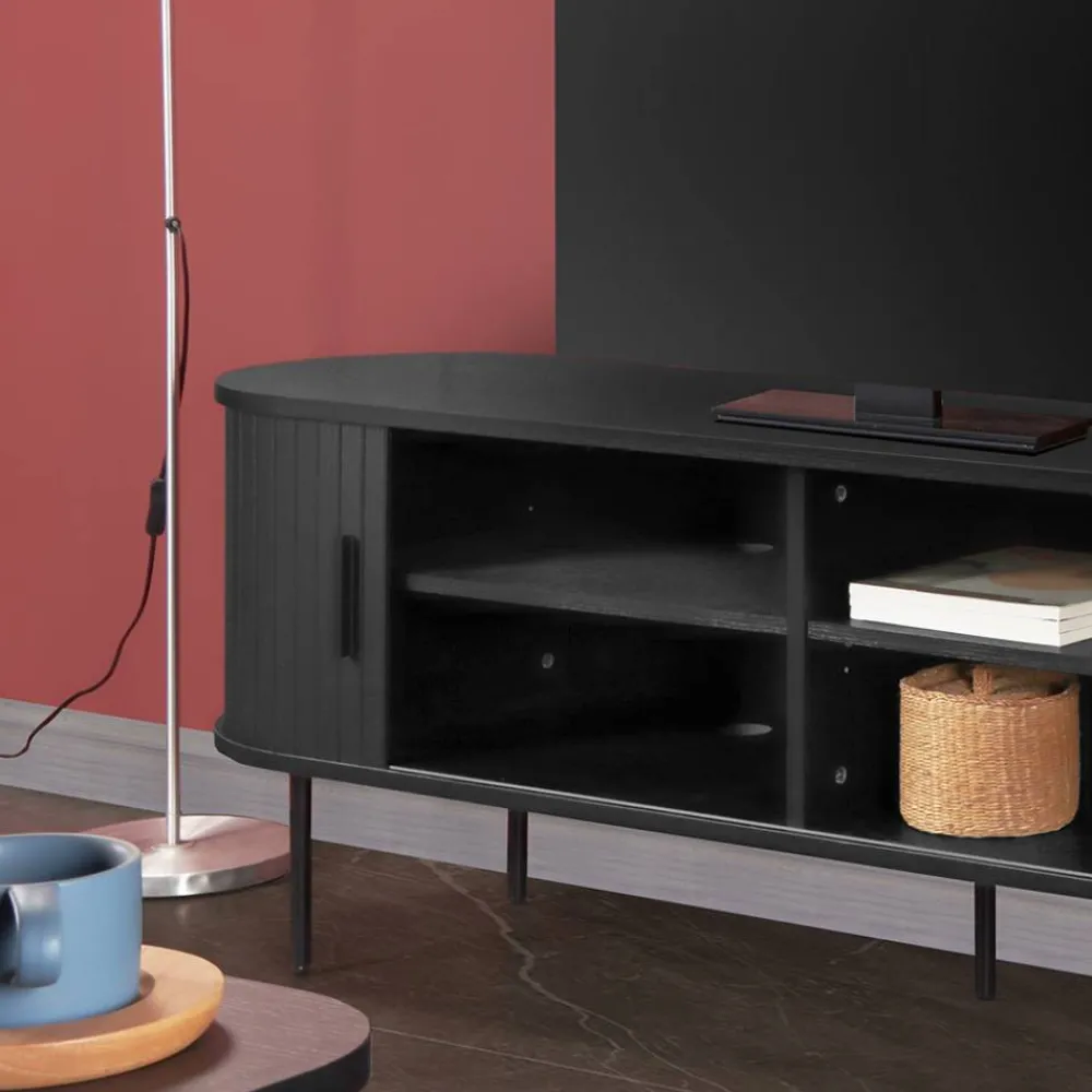 Wohnen Ovales TV-Lowboard mit Schiebetüren - Lurymav