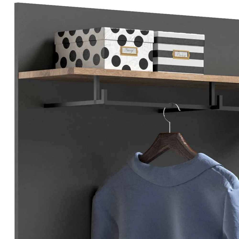 Wohnen Paneel Garderobe mit Stange & 6 Haken - Catamaron