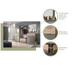 Wohnen Paneel Garderobe mit Stange & 6 Haken - Catamaron