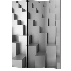 Wohnen Paravent aus Leinwand auf Fichtenholz - Jawalio