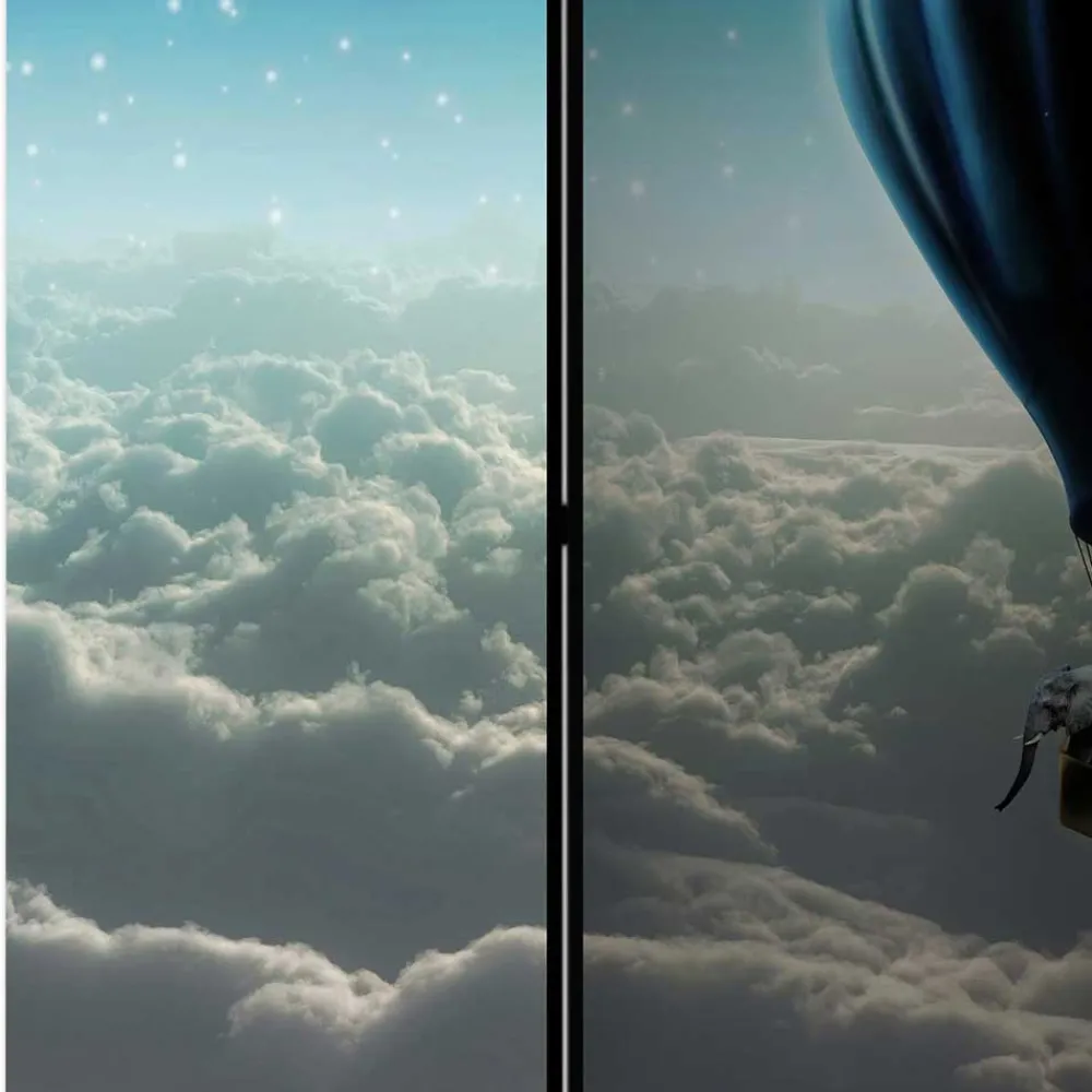 Wohnen Paravents*Paravent Ballon über den Wolken bei Nacht - Abapo