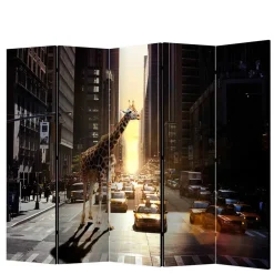 Wohnen Paravents|Wohnzimmer-Regale*Paravent Giraffe in New York Fotokunst - Lisdonna