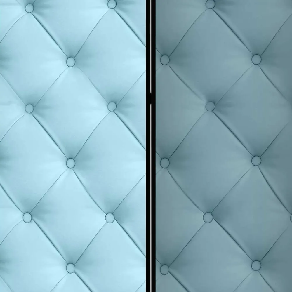 Wohnen Paravent im Chesterfield Look in Hellblau - Prenzla