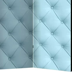 Wohnen Paravent im Chesterfield Look in Hellblau - Prenzla