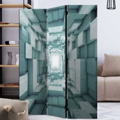 Wohnen Wohnzimmer-Regale|Paravents*Paravent in Blaugrau 3D Motiv Druck - Veit