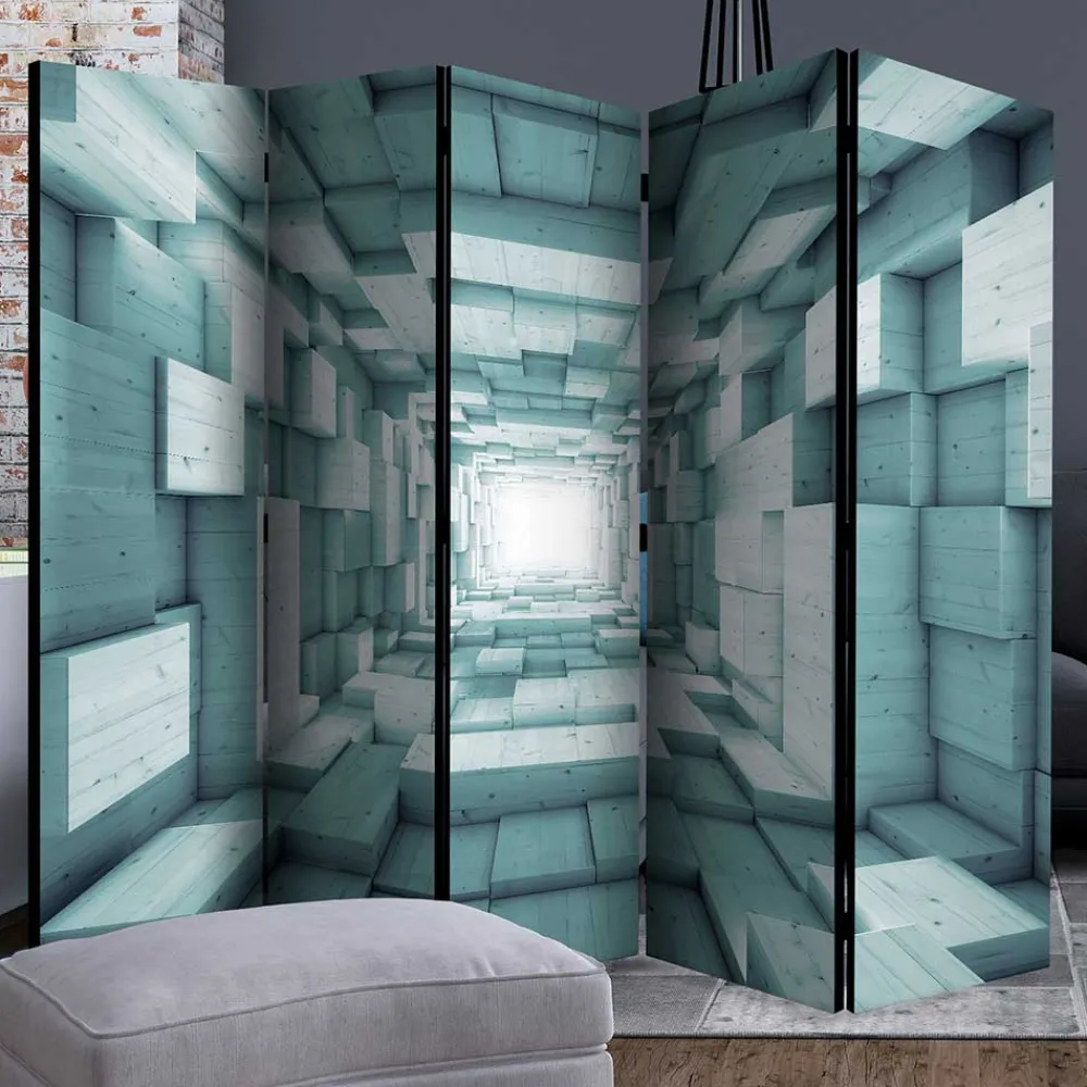 Wohnen Wohnzimmer-Regale|Paravents*Paravent in Blaugrau 3D Motiv Druck - Veit