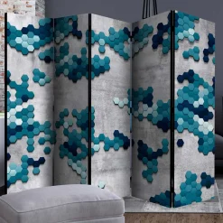 Wohnen Paravent in Blautönen & Grau bedruckt - Herzogenburg