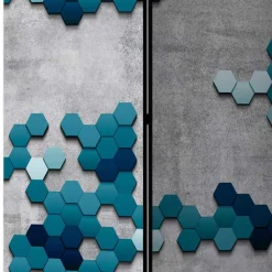 Wohnen Paravent in Blautönen & Grau bedruckt - Herzogenburg