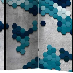 Wohnen Paravent in Blautönen & Grau bedruckt - Herzogenburg