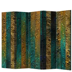 Wohnen Wohnzimmer-Regale*Paravent in Braun Türkis Streifen Motiv - Zianatto