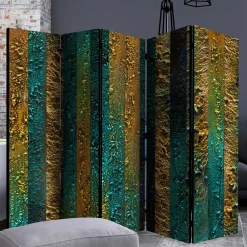 Wohnen Wohnzimmer-Regale*Paravent in Braun Türkis Streifen Motiv - Zianatto