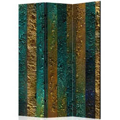 Wohnen Wohnzimmer-Regale*Paravent in Braun Türkis Streifen Motiv - Zianatto