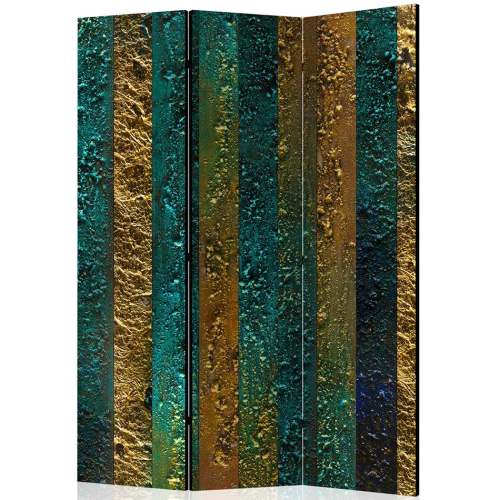 Wohnen Wohnzimmer-Regale*Paravent in Braun Türkis Streifen Motiv - Zianatto