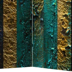 Wohnen Wohnzimmer-Regale*Paravent in Braun Türkis Streifen Motiv - Zianatto