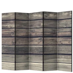 Wohnen Paravent in Bretter Wand Optik - Cremo