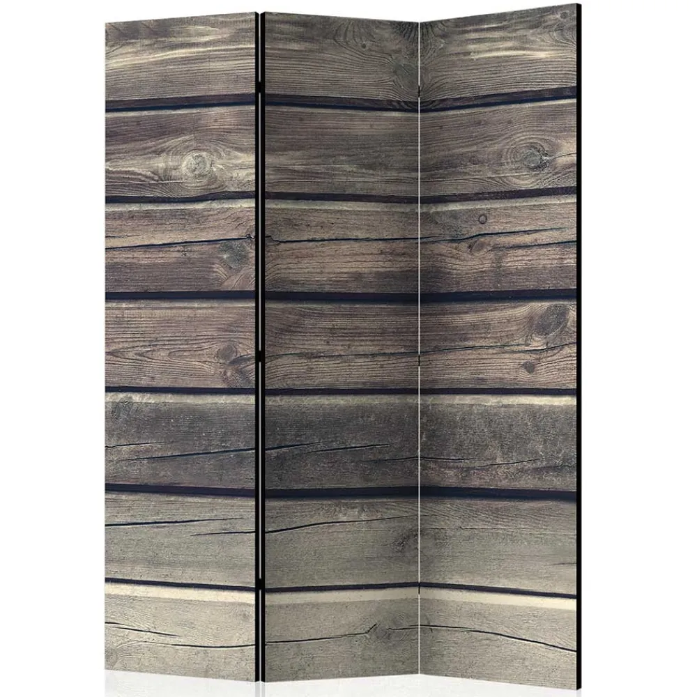 Wohnen Paravent in Bretter Wand Optik - Cremo