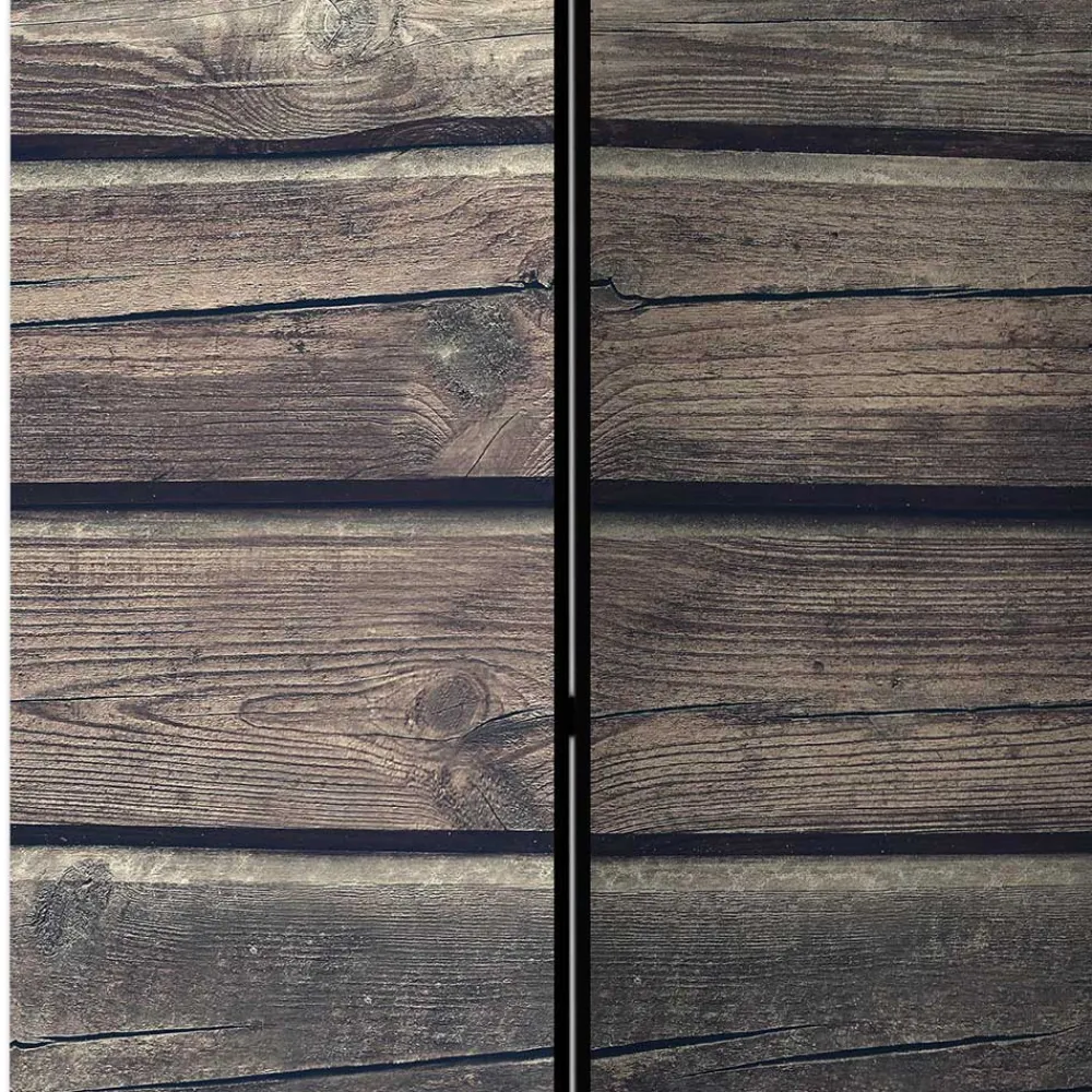 Wohnen Paravent in Bretter Wand Optik - Cremo