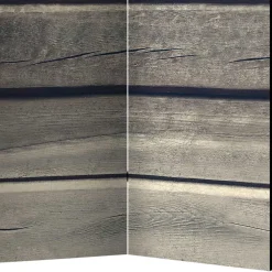 Wohnen Paravent in Bretter Wand Optik - Cremo