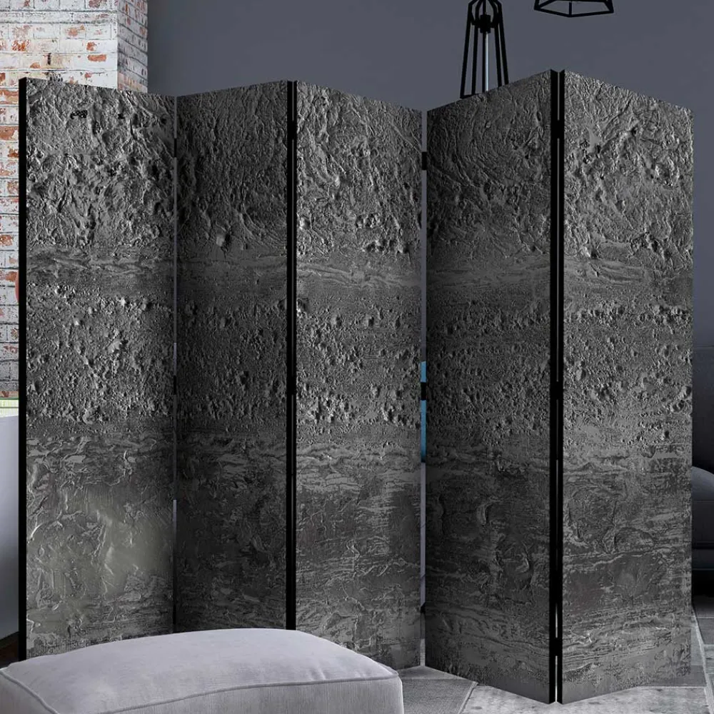 Wohnen Wohnzimmer-Regale|Paravents*Paravent in Dunkelgrau Stein Struktur Optik - Tulaterri