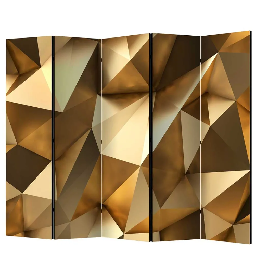 Wohnen Paravent in Goldfarben & Braun - Austral