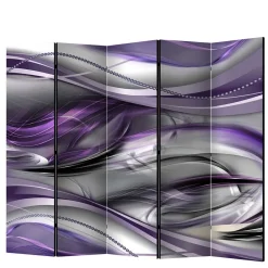 Wohnen Paravent in Grau & Violett bedruckt - Jawos