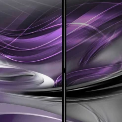 Wohnen Paravent in Grau & Violett bedruckt - Jawos