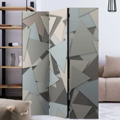 Wohnen Wohnzimmer-Regale*Paravent in Grautönen Dreiecke Muster - Trinity