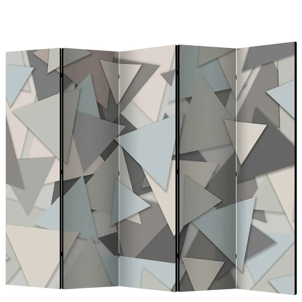Wohnen Wohnzimmer-Regale*Paravent in Grautönen Dreiecke Muster - Trinity