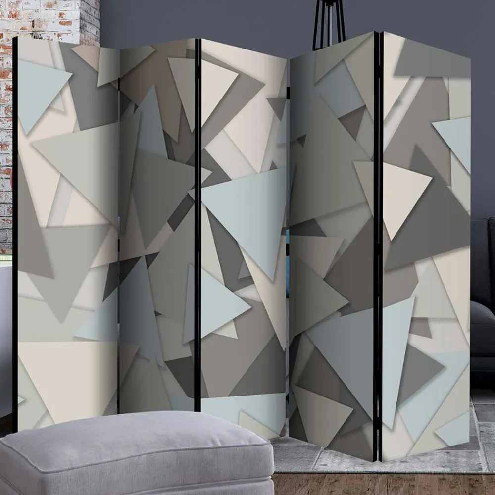 Wohnen Wohnzimmer-Regale*Paravent in Grautönen Dreiecke Muster - Trinity