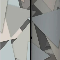 Wohnen Wohnzimmer-Regale*Paravent in Grautönen Dreiecke Muster - Trinity