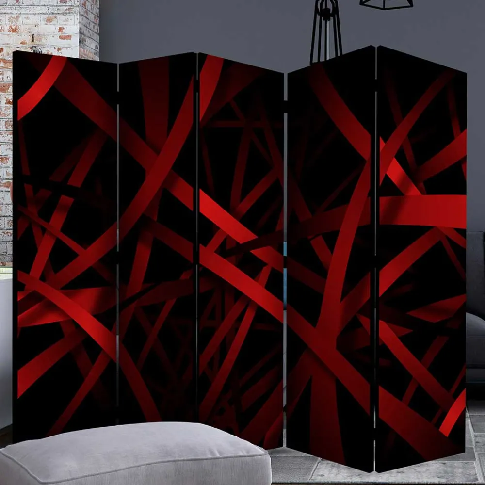 Wohnen Wohnzimmer-Regale|Paravents*Paravent in Rot & Schwarz - Lenn