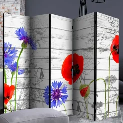 Wohnen Paravent Klatschmohn & Kornblume - Aschau