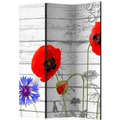 Wohnen Paravent Klatschmohn & Kornblume - Aschau