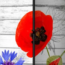 Wohnen Paravent Klatschmohn & Kornblume - Aschau