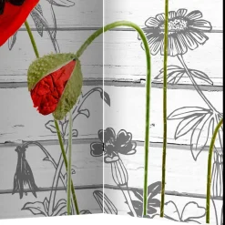 Wohnen Paravent Klatschmohn & Kornblume - Aschau