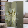 Wohnen Paravent mit Blumen Motiv in Grau Gold - Stivaldo