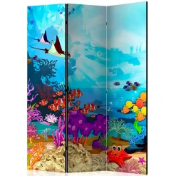 Kinder Wohnen Paravent mit Comic Motiv Unterwasserwelt - Harriss