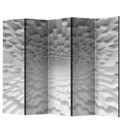 Wohnen Paravent mit 3D Musterdruck Weiß Grau - Jainey