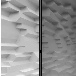 Wohnen Paravent mit 3D Musterdruck Weiß Grau - Jainey