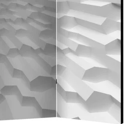 Wohnen Paravent mit 3D Musterdruck Weiß Grau - Jainey