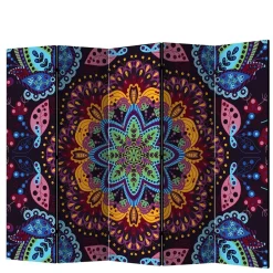 Wohnen Paravents|Boho Style Möbel*Paravent mit farbenfrohem Mandala Motiv - Yaniz