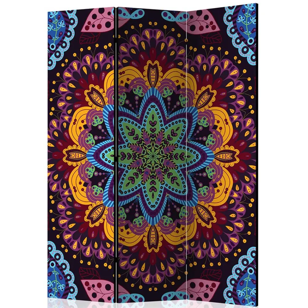 Wohnen Paravents|Boho Style Möbel*Paravent mit farbenfrohem Mandala Motiv - Yaniz